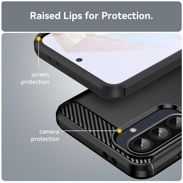 Custodia per telefono WANLONFENG in TPU antiurto con texture spazzolata e pellicola protettiva per lo schermo., For Galaxy A55 5G, For Galaxy A35 5G, For Galaxy A54 5G