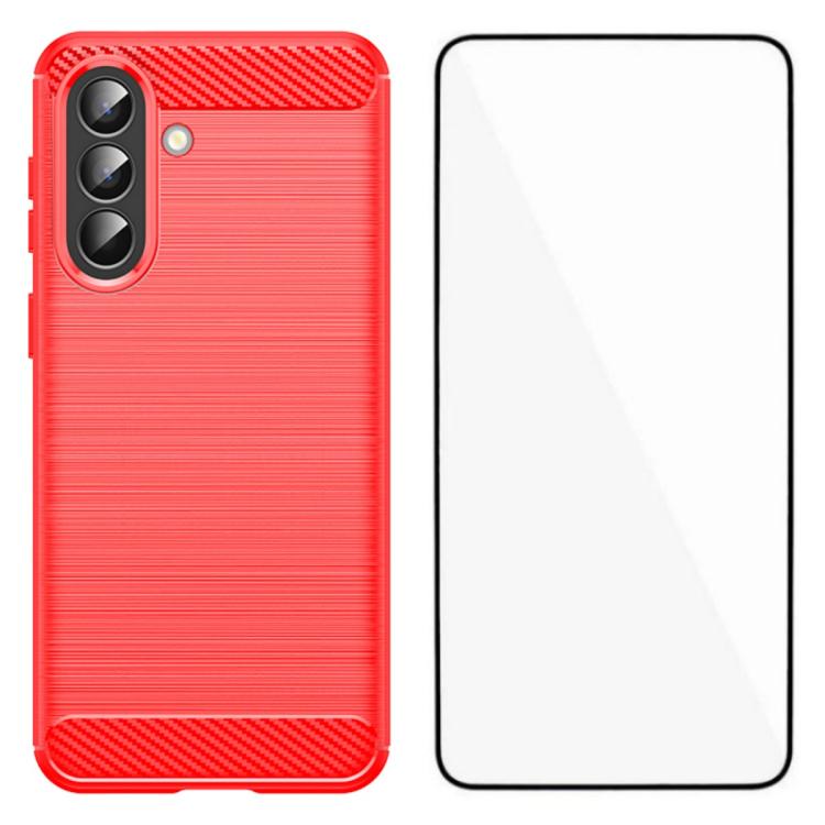 Custodia per telefono WANLONFENG in TPU antiurto con texture spazzolata e pellicola protettiva per lo schermo., For Galaxy A57 5G, For Galaxy A37 5G, For Galaxy A17 5G / 4G, For Galaxy A07 4G, For Galaxy A56 5G, For Galaxy A26 5G, For Galaxy A36 5G    ...