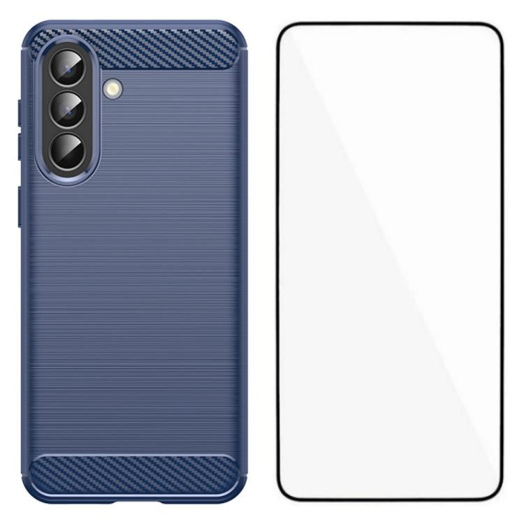 Custodia per telefono WANLONFENG in TPU antiurto con texture spazzolata e pellicola protettiva per lo schermo., For Galaxy S26 FE 5G, For Galaxy S26+ 5G, For Galaxy S26 Ultra 5G, For Galaxy S26 5G, For Galaxy S25 FE 5G, For Galaxy S25 Edge 5G          ...