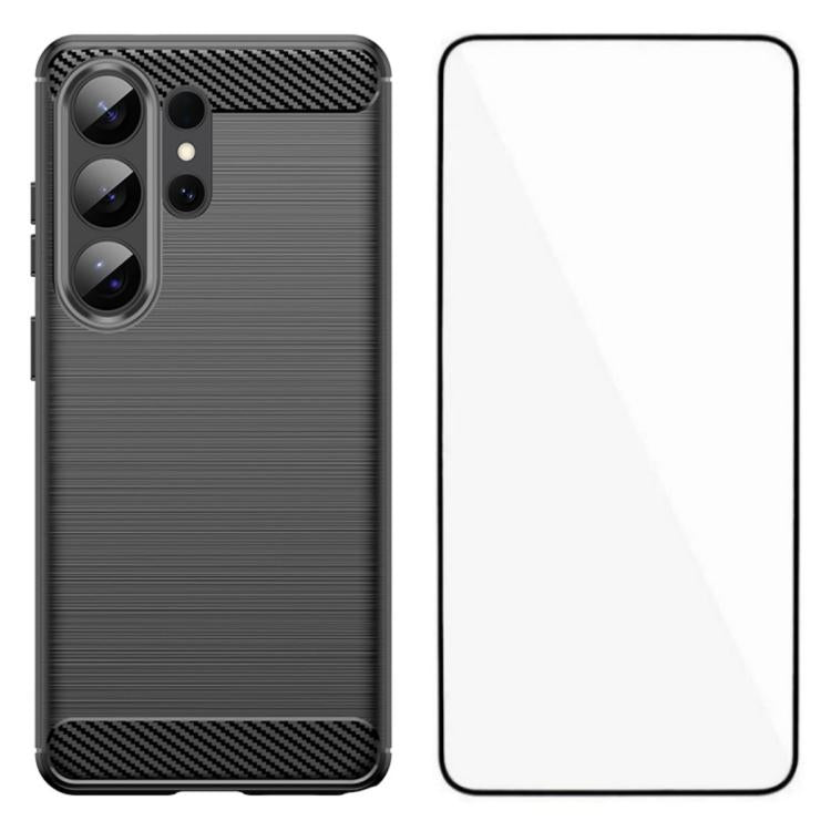 Custodia per telefono WANLONFENG in TPU antiurto con texture spazzolata e pellicola protettiva per lo schermo., For Galaxy S26 FE 5G, For Galaxy S26+ 5G, For Galaxy S26 Ultra 5G, For Galaxy S26 5G, For Galaxy S25 FE 5G, For Galaxy S25 Edge 5G          ...