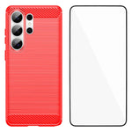 Custodia per telefono WANLONFENG in TPU antiurto con texture spazzolata e pellicola protettiva per lo schermo., For Galaxy S26 FE 5G, For Galaxy S26+ 5G, For Galaxy S26 Ultra 5G, For Galaxy S26 5G, For Galaxy S25 FE 5G, For Galaxy S25 Edge 5G          ...