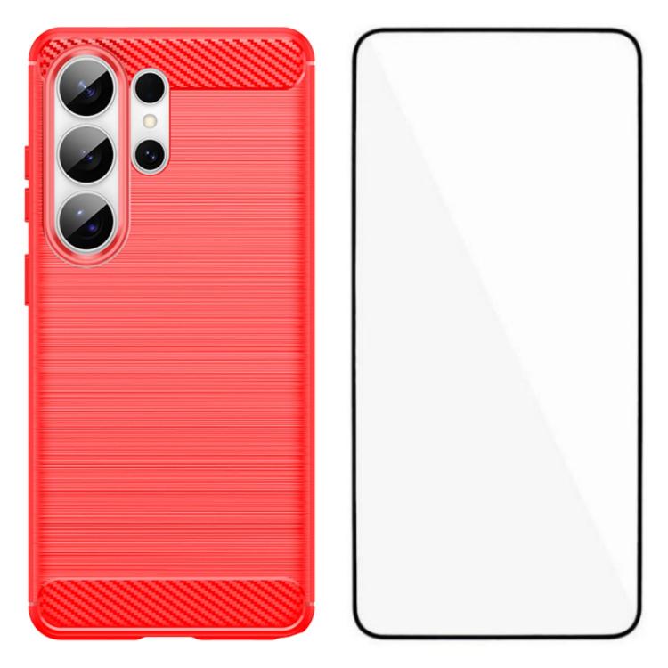 Custodia per telefono WANLONFENG in TPU antiurto con texture spazzolata e pellicola protettiva per lo schermo., For Galaxy S26 FE 5G, For Galaxy S26+ 5G, For Galaxy S26 Ultra 5G, For Galaxy S26 5G, For Galaxy S25 FE 5G, For Galaxy S25 Edge 5G          ...