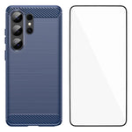 Custodia per telefono WANLONFENG in TPU antiurto con texture spazzolata e pellicola protettiva per lo schermo., For Galaxy S26 FE 5G, For Galaxy S26+ 5G, For Galaxy S26 Ultra 5G, For Galaxy S26 5G, For Galaxy S25 FE 5G, For Galaxy S25 Edge 5G          ...