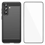 Custodia per telefono WANLONFENG in TPU antiurto con texture spazzolata e pellicola protettiva per lo schermo., For Galaxy S26 FE 5G, For Galaxy S26+ 5G, For Galaxy S26 Ultra 5G, For Galaxy S26 5G, For Galaxy S25 FE 5G, For Galaxy S25 Edge 5G          ...