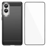 Custodia per telefono WANLONFENG in TPU antiurto con texture spazzolata e pellicola protettiva per lo schermo., For Galaxy S26 FE 5G, For Galaxy S26+ 5G, For Galaxy S26 Ultra 5G, For Galaxy S26 5G, For Galaxy S25 FE 5G, For Galaxy S25 Edge 5G          ...