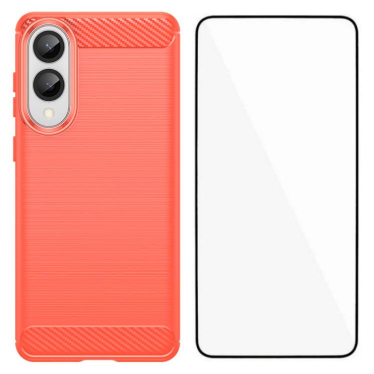 Custodia per telefono WANLONFENG in TPU antiurto con texture spazzolata e pellicola protettiva per lo schermo., For Galaxy S26 FE 5G, For Galaxy S26+ 5G, For Galaxy S26 Ultra 5G, For Galaxy S26 5G, For Galaxy S25 FE 5G, For Galaxy S25 Edge 5G          ...