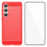 Custodia per telefono WANLONFENG in TPU antiurto con texture spazzolata e pellicola protettiva per lo schermo., For Galaxy S26 FE 5G, For Galaxy S26+ 5G, For Galaxy S26 Ultra 5G, For Galaxy S26 5G, For Galaxy S25 FE 5G, For Galaxy S25 Edge 5G          ...