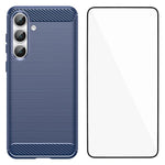 Custodia per telefono WANLONFENG in TPU antiurto con texture spazzolata e pellicola protettiva per lo schermo., For Galaxy S26 FE 5G, For Galaxy S26+ 5G, For Galaxy S26 Ultra 5G, For Galaxy S26 5G, For Galaxy S25 FE 5G, For Galaxy S25 Edge 5G          ...