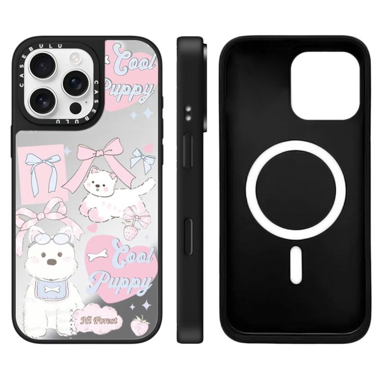 Custodia magnetica per telefono con specchio e motivo Hi Forest Series, For iPhone 16 Pro Max, For iPhone 16 Pro, For iPhone 16 Plus, For iPhone 16