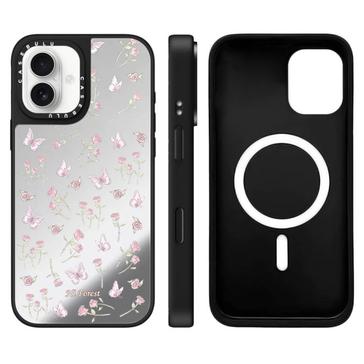 Custodia magnetica per telefono con specchio e motivo Hi Forest Series, For iPhone 16 Pro Max, For iPhone 16 Pro, For iPhone 16 Plus, For iPhone 16