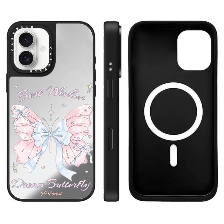 Custodia magnetica per telefono con specchio e motivo Hi Forest Series, For iPhone 16 Pro Max, For iPhone 16 Pro, For iPhone 16 Plus, For iPhone 16