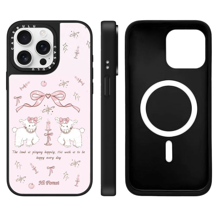 Custodia magnetica per telefono con specchio e motivo Hi Forest Series, For iPhone 15 Pro Max, For iPhone 15 Pro, For iPhone 15 Plus, For iPhone 15