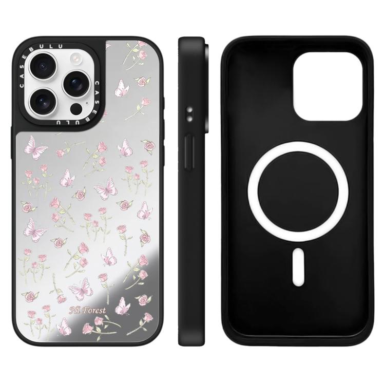 Custodia magnetica per telefono con specchio e motivo Hi Forest Series, For iPhone 15 Pro Max, For iPhone 15 Pro, For iPhone 15 Plus, For iPhone 15