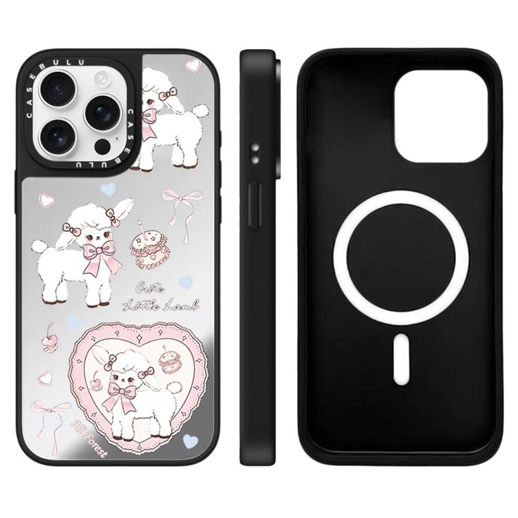 Custodia magnetica per telefono con specchio e motivo Hi Forest Series, For iPhone 15 Pro Max, For iPhone 15 Pro, For iPhone 15 Plus, For iPhone 15