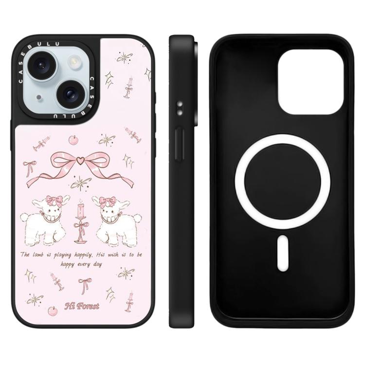 Custodia magnetica per telefono con specchio e motivo Hi Forest Series, For iPhone 15 Pro Max, For iPhone 15 Pro, For iPhone 15 Plus, For iPhone 15
