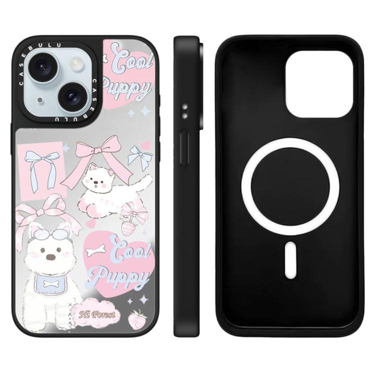 Custodia magnetica per telefono con specchio e motivo Hi Forest Series, For iPhone 15 Pro Max, For iPhone 15 Pro, For iPhone 15 Plus, For iPhone 15
