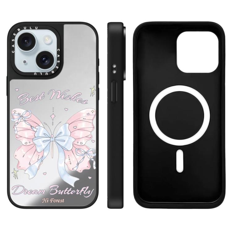 Custodia magnetica per telefono con specchio e motivo Hi Forest Series, For iPhone 15 Pro Max, For iPhone 15 Pro, For iPhone 15 Plus, For iPhone 15