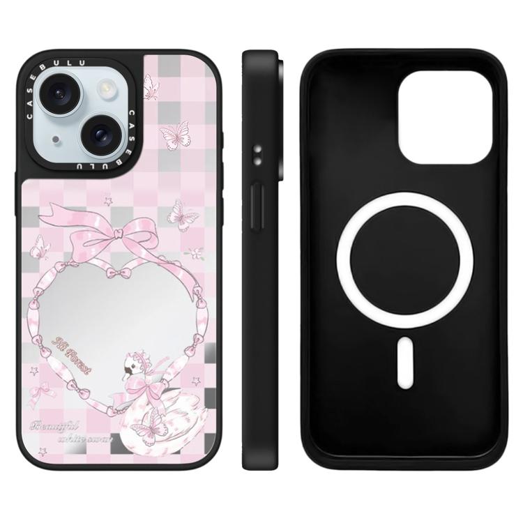 Custodia magnetica per telefono con specchio e motivo Hi Forest Series, For iPhone 15 Pro Max, For iPhone 15 Pro, For iPhone 15 Plus, For iPhone 15
