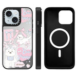 Custodia magnetica per telefono con specchio e motivo Hi Forest Series, For iPhone 15 Pro Max, For iPhone 15 Pro, For iPhone 15 Plus, For iPhone 15