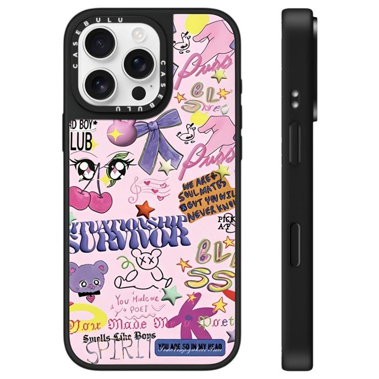 Custodia per telefono con specchio e motivo leopardato e ciliegia., For iPhone 16 Pro Max, For iPhone 16 Pro, For iPhone 16 Plus
