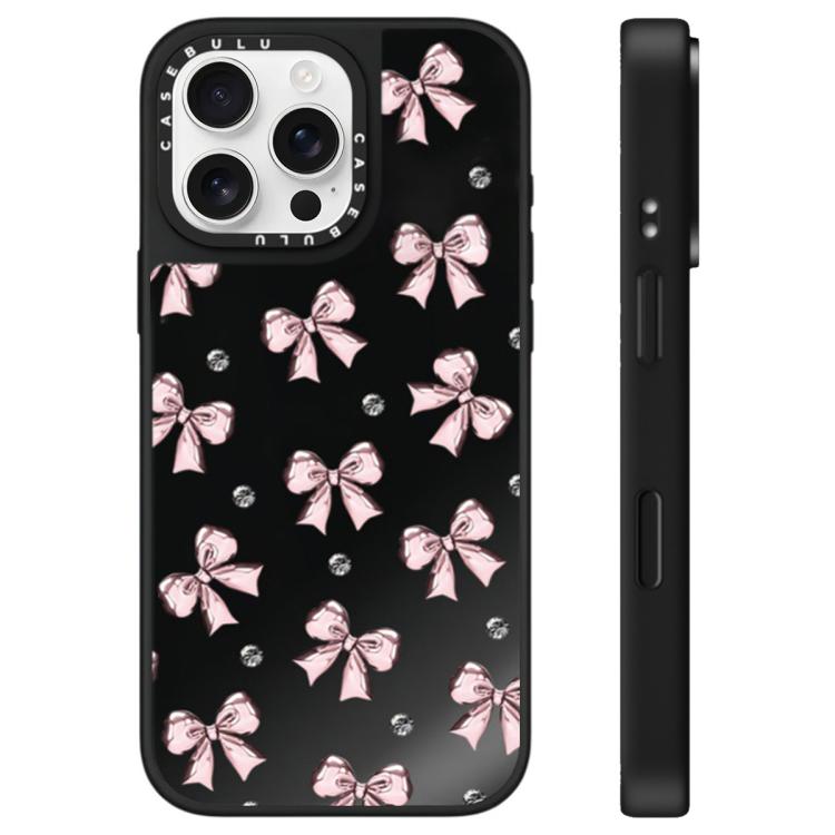 Custodia per telefono con specchio e motivo leopardato e ciliegia., For iPhone 16 Pro Max, For iPhone 16 Pro, For iPhone 16 Plus