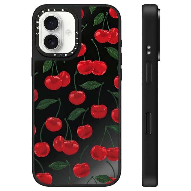 Custodia per telefono con specchio e motivo leopardato e ciliegia., For iPhone 16, For iPhone 15 Pro Max, For iPhone 15 Pro