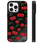 Custodia per telefono con specchio e motivo leopardato e ciliegia., For iPhone 16, For iPhone 15 Pro Max, For iPhone 15 Pro