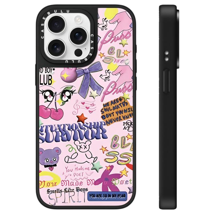 Custodia per telefono con specchio e motivo leopardato e ciliegia., For iPhone 16, For iPhone 15 Pro Max, For iPhone 15 Pro