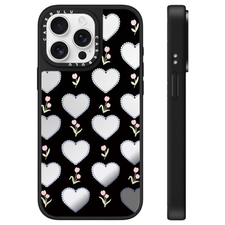 Custodia per telefono con specchio e motivo leopardato e ciliegia., For iPhone 16, For iPhone 15 Pro Max, For iPhone 15 Pro