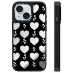 Custodia per telefono con specchio e motivo leopardato e ciliegia., For iPhone 15 Plus, For iPhone 15