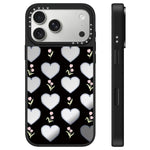 Custodia per telefono con specchio e pulsante di controllo della fotocamera, motivo leopardo ciliegia, serie Cherry, For iPhone 17 Pro Max, For iPhone 17 Pro, For iPhone 17