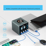 Caricabatterie intelligente multiporta Mijing PD100 da 100 W con supporto per ricarica rapida QC/PD e ricarica wireless da 15 W., EU Plug, US Plug