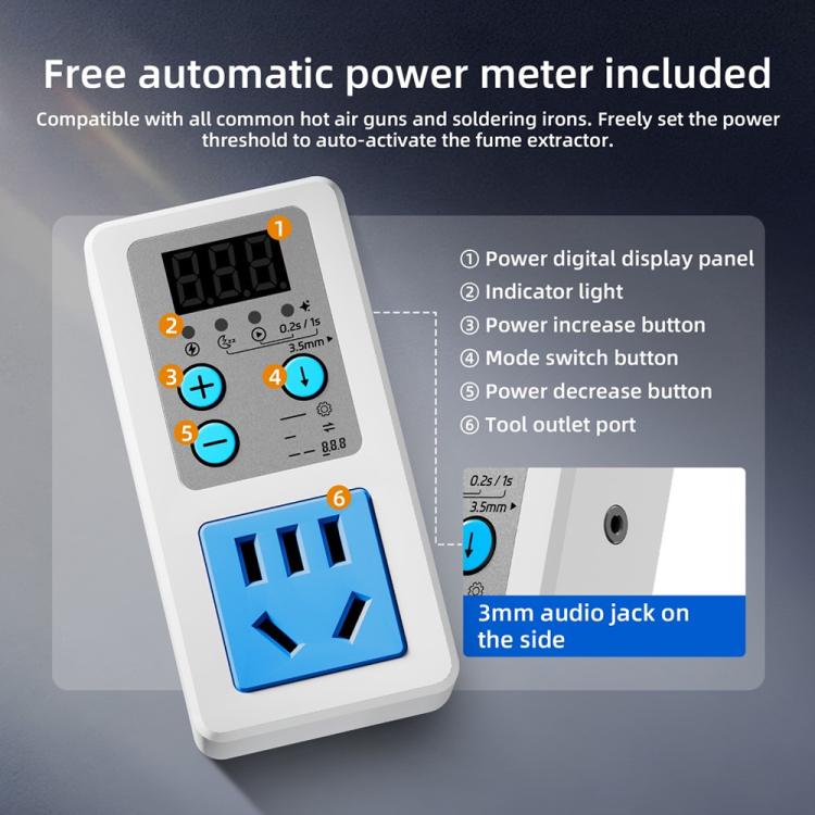 Purificatore di polvere e nebbia ad alta aspirazione manuale/automatico Qianli AF100, ideale per la sostituzione polmonare., EU Plug, US Plug