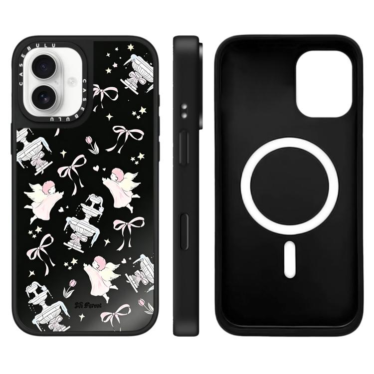 Custodia magnetica per telefono con specchio e motivo Hi Forest Series, For iPhone 16 Pro Max, For iPhone 16 Pro, For iPhone 16 Plus