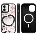 Custodia magnetica per telefono con specchio e motivo Hi Forest Series, For iPhone 16, For iPhone 15 Pro Max, For iPhone 15 Pro