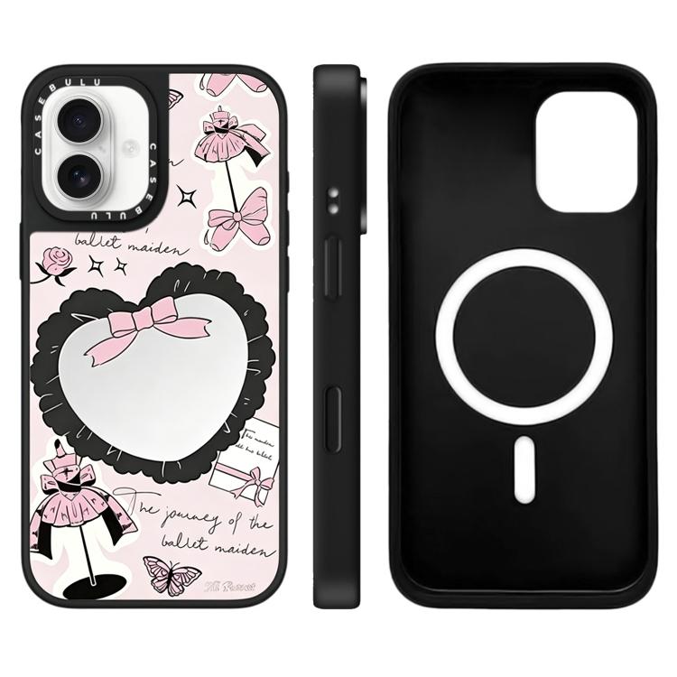 Custodia magnetica per telefono con specchio e motivo Hi Forest Series, For iPhone 16, For iPhone 15 Pro Max, For iPhone 15 Pro