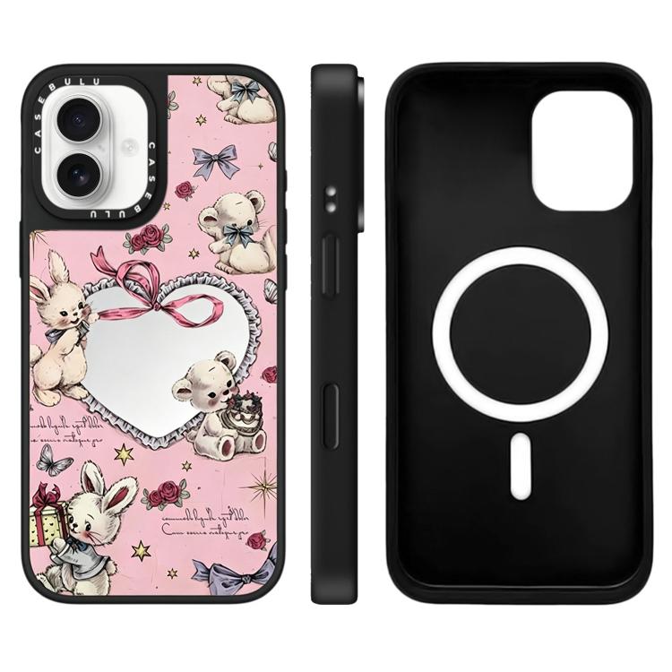 Custodia magnetica per telefono con specchio e motivo Hi Forest Series, For iPhone 16, For iPhone 15 Pro Max, For iPhone 15 Pro