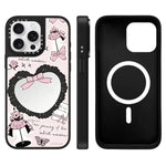 Custodia magnetica per telefono con specchio e motivo Hi Forest Series, For iPhone 16, For iPhone 15 Pro Max, For iPhone 15 Pro