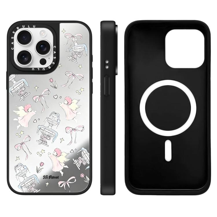 Custodia magnetica per telefono con specchio e motivo Hi Forest Series, For iPhone 16, For iPhone 15 Pro Max, For iPhone 15 Pro