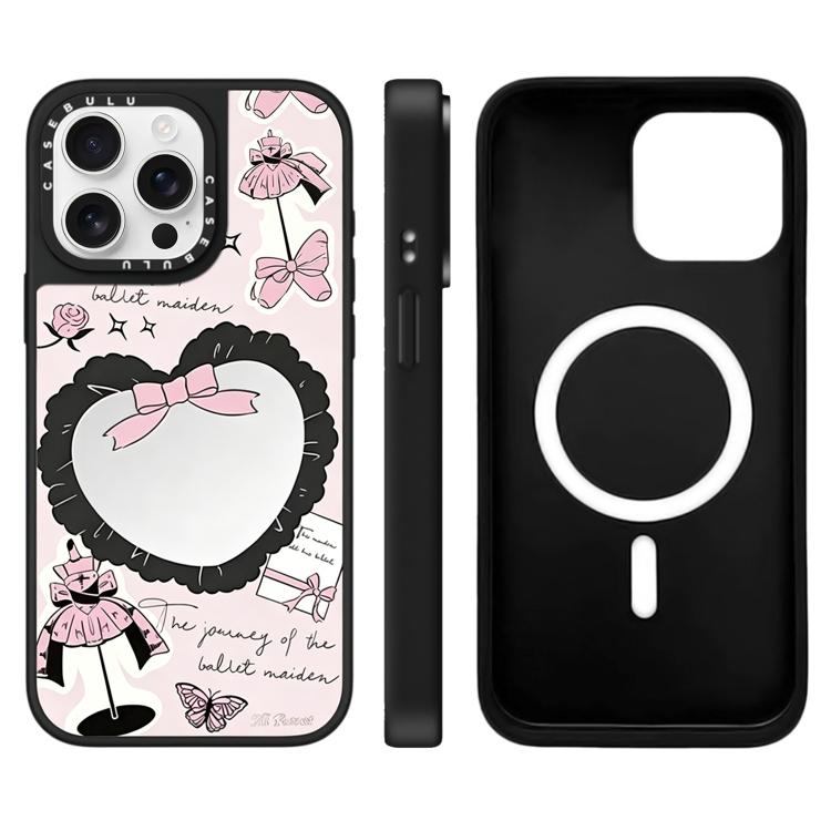 Custodia magnetica per telefono con specchio e motivo Hi Forest Series, For iPhone 16, For iPhone 15 Pro Max, For iPhone 15 Pro