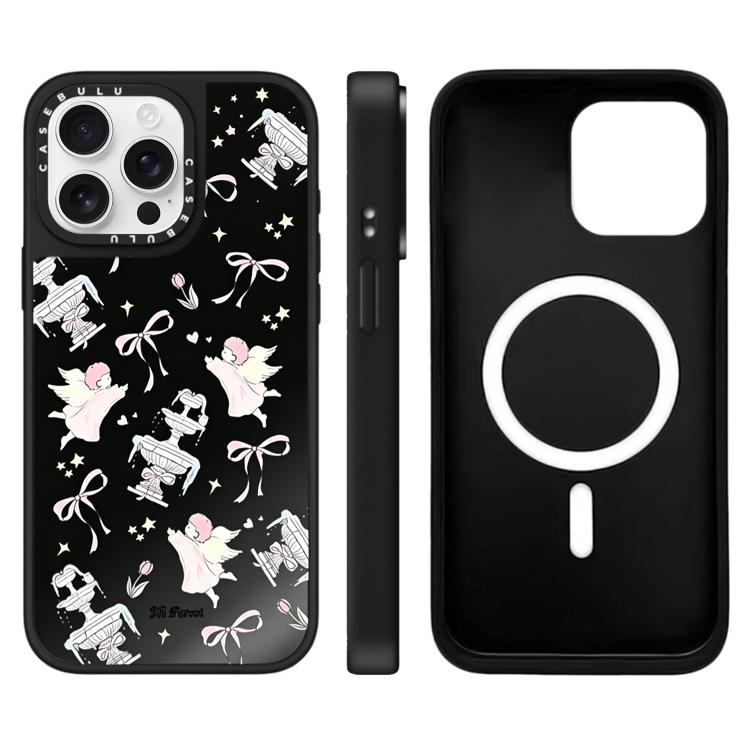Custodia magnetica per telefono con specchio e motivo Hi Forest Series, For iPhone 16, For iPhone 15 Pro Max, For iPhone 15 Pro