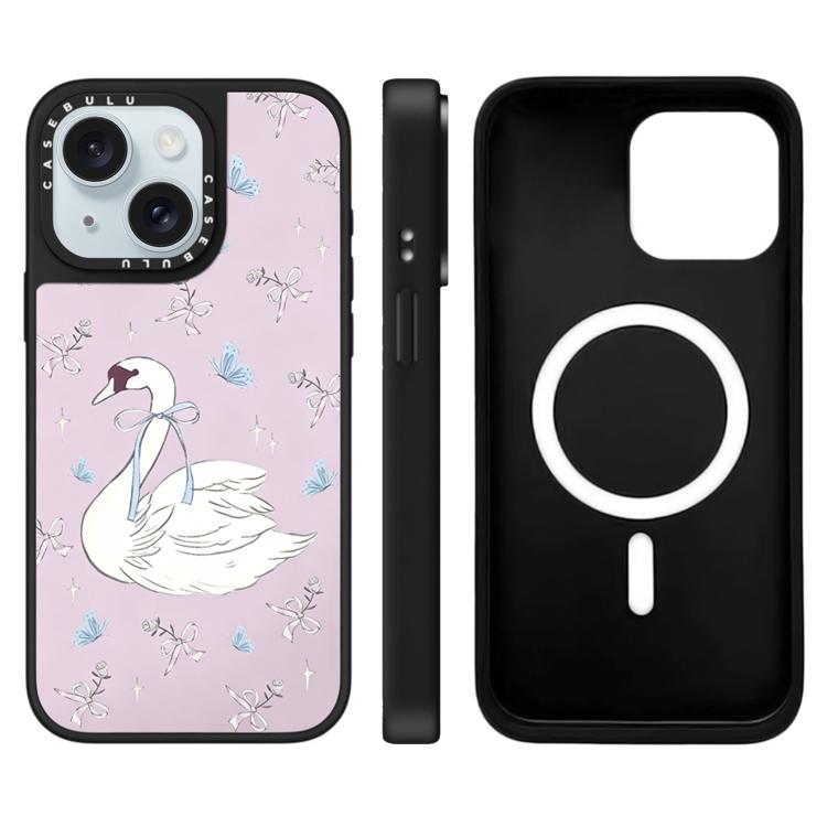 Custodia magnetica per telefono con specchio e motivo Hi Forest Series, For iPhone 15 Plus, For iPhone 15