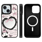 Custodia magnetica per telefono con specchio e motivo Hi Forest Series, For iPhone 15 Plus, For iPhone 15