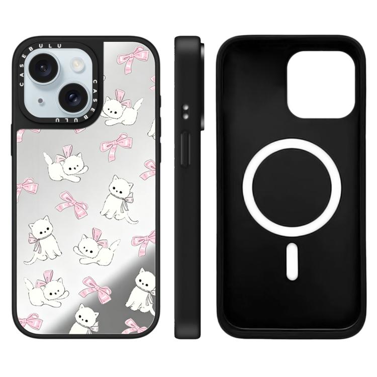 Custodia magnetica per telefono con specchio e motivo Hi Forest Series, For iPhone 15 Plus, For iPhone 15