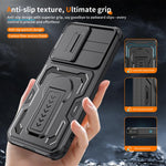 Custodia per telefono ibrida in PC e TPU con supporto invisibile per fotocamera scorrevole., For Galaxy A17 / A26 5G