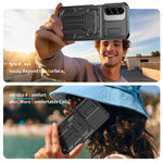 Custodia per telefono ibrida in PC e TPU con supporto invisibile per fotocamera scorrevole., For Galaxy A17 / A26 5G