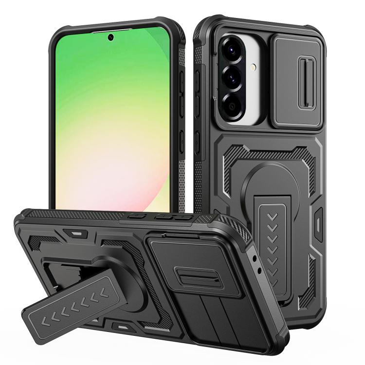 Custodia per telefono ibrida in PC e TPU con supporto invisibile per fotocamera scorrevole., For Galaxy A07 / A08 4G / 5G, For Galaxy A57 5G, For Galaxy A37 5G / A36 5G / A56 5G, For Galaxy A27 5G