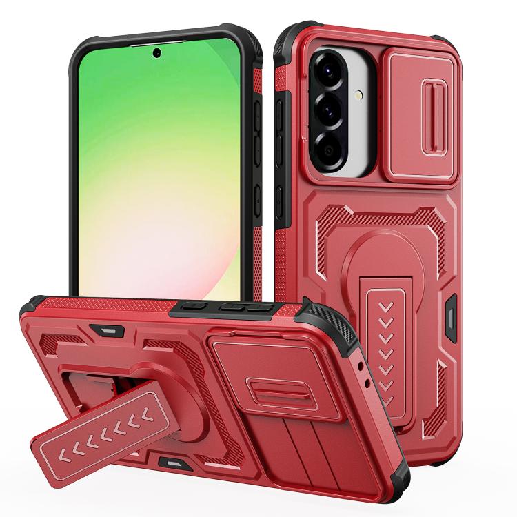Custodia per telefono ibrida in PC e TPU con supporto invisibile per fotocamera scorrevole., For Galaxy A07 / A08 4G / 5G, For Galaxy A57 5G, For Galaxy A37 5G / A36 5G / A56 5G, For Galaxy A27 5G