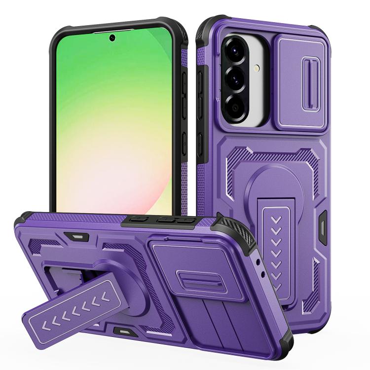 Custodia per telefono ibrida in PC e TPU con supporto invisibile per fotocamera scorrevole., For Galaxy A07 / A08 4G / 5G, For Galaxy A57 5G, For Galaxy A37 5G / A36 5G / A56 5G, For Galaxy A27 5G