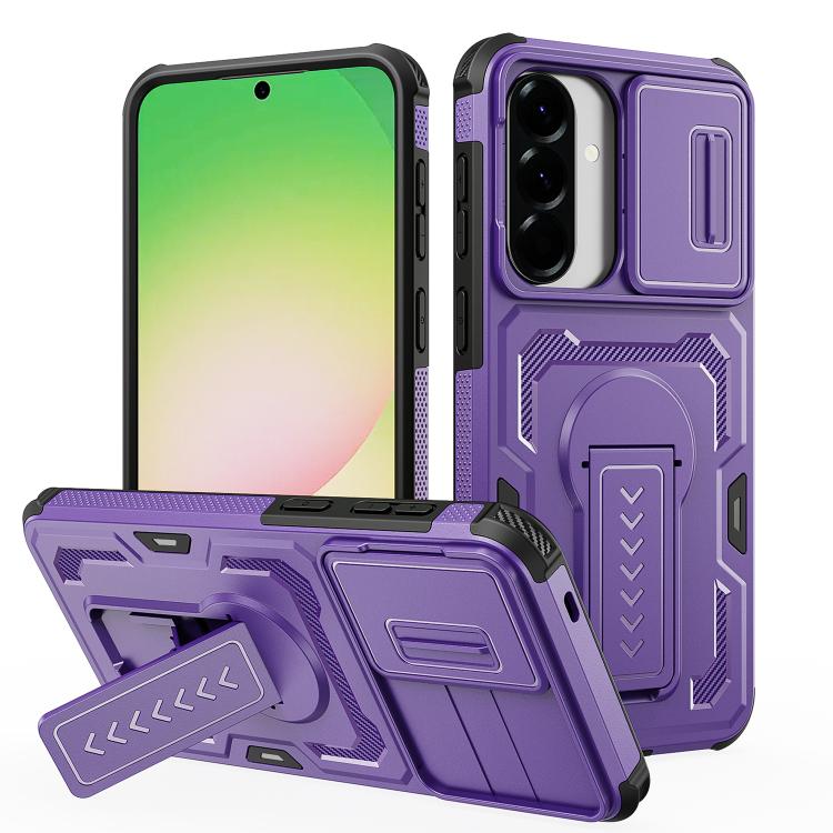 Custodia per telefono ibrida in PC e TPU con supporto invisibile per fotocamera scorrevole., For Galaxy A07 / A08 4G / 5G, For Galaxy A57 5G, For Galaxy A37 5G / A36 5G / A56 5G, For Galaxy A27 5G